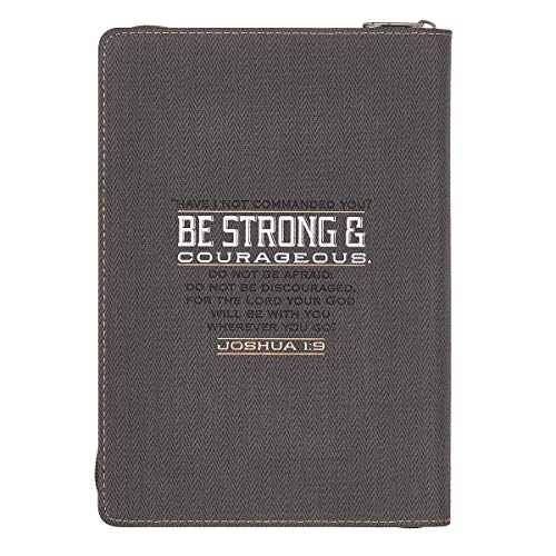 Personalized Be Strong and Courageous Collection Zippered Flexcover Journal Joshua 1:9