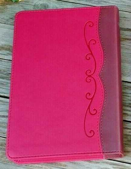 Personalized NKJV Compact Ultrathin Bible for Teens Fuchsia LeatherTouch