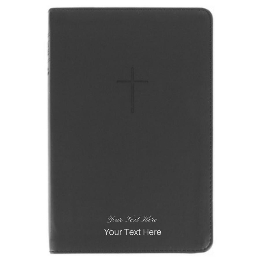 Personalized Custom Text Your Name NLT Premium Gift Bible LeatherLike Black New Living Translation