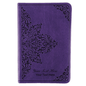 Personalized Custom Text Your Name ESV Value COMPACT Bible TruTone Lavender Filigree Design