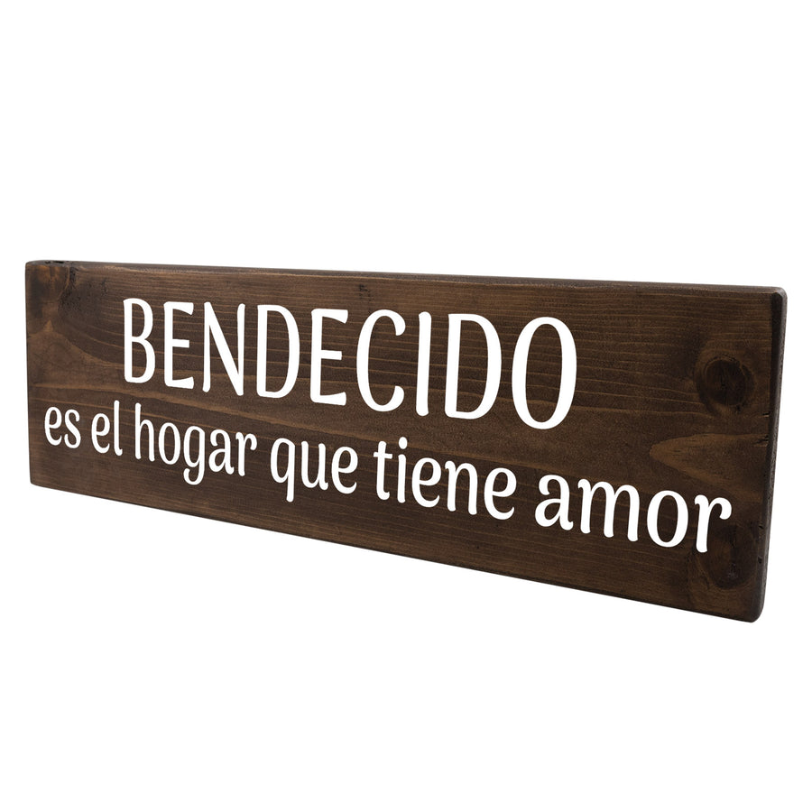 Bendecido es el hogar que tiene amor Spanish Wood Decor