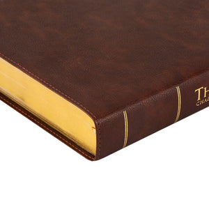 Personalized KJV Thompson Chain-Reference Bible Red Letter Large Print Brown