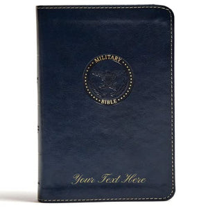 Personalized CSB Military Bible Navy Blue LeatherTouch