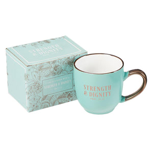 Strength & Dignity Proverbs 31:25 Mint Green Mug