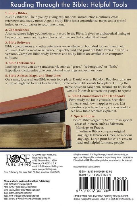 One-Year Bible Reading Plan Pamphlet