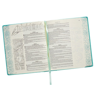 Personalized KJV My Creative Bible Journaling LuxLeather Hardcover Teal