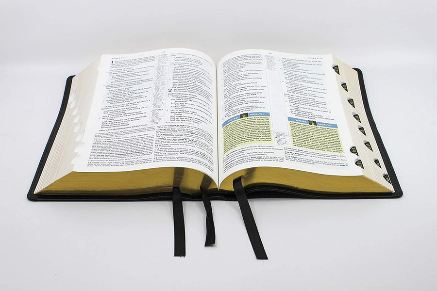 Personalized NKJV Spirit-Filled Life Bible Third Edition Genuine Leather Black Indexed Comfort Print