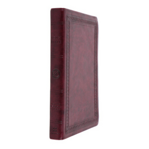 Personalized Custom Text Your Name ESV Premium Gift Bible TruTone Mahogany Border Design