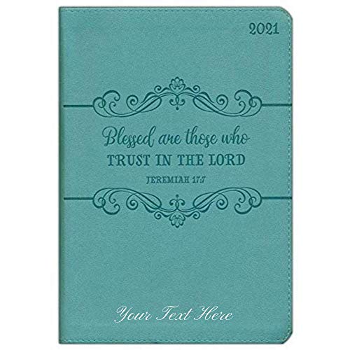 Personalized 2021 Blessed are Those Who Trust (Jeremiah 17:7) Executive Planner with Zipper