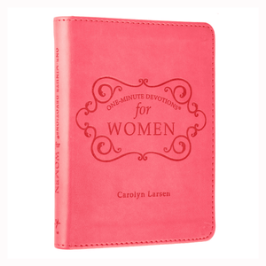 Personalized Custom Text Your Name One-Minute Devotions for Women Devotional Pink Faux Leather