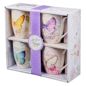 Butterfly Blessings Mug Set of 4