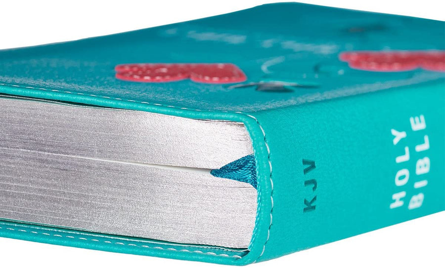 Personalized KJV Turquoise Faux Leather COMPACT Bible