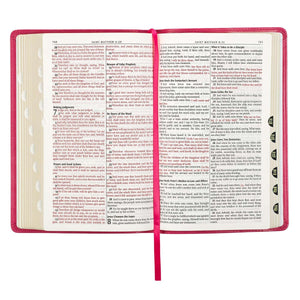 Personalized KJV Pink Faux Leather Deluxe Gift Bible Thumb Indexed King James Version