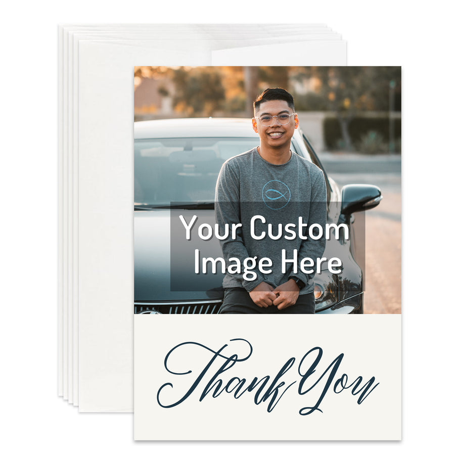 Personalized Christian Thank You Card Custom Your Photo Image Upload Your Text Greeting Card