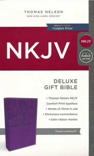 Personalized Custom Text Your Name NKJV Deluxe Gift Holy Bible Leathersoft Purple New King James Version