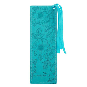 Strength & Dignity Proverbs 31:25 Teal Faux Leather Bookmark