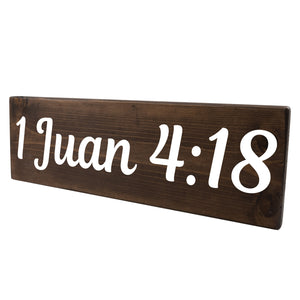 1 Juan 4:18 Spanish Wood Decor